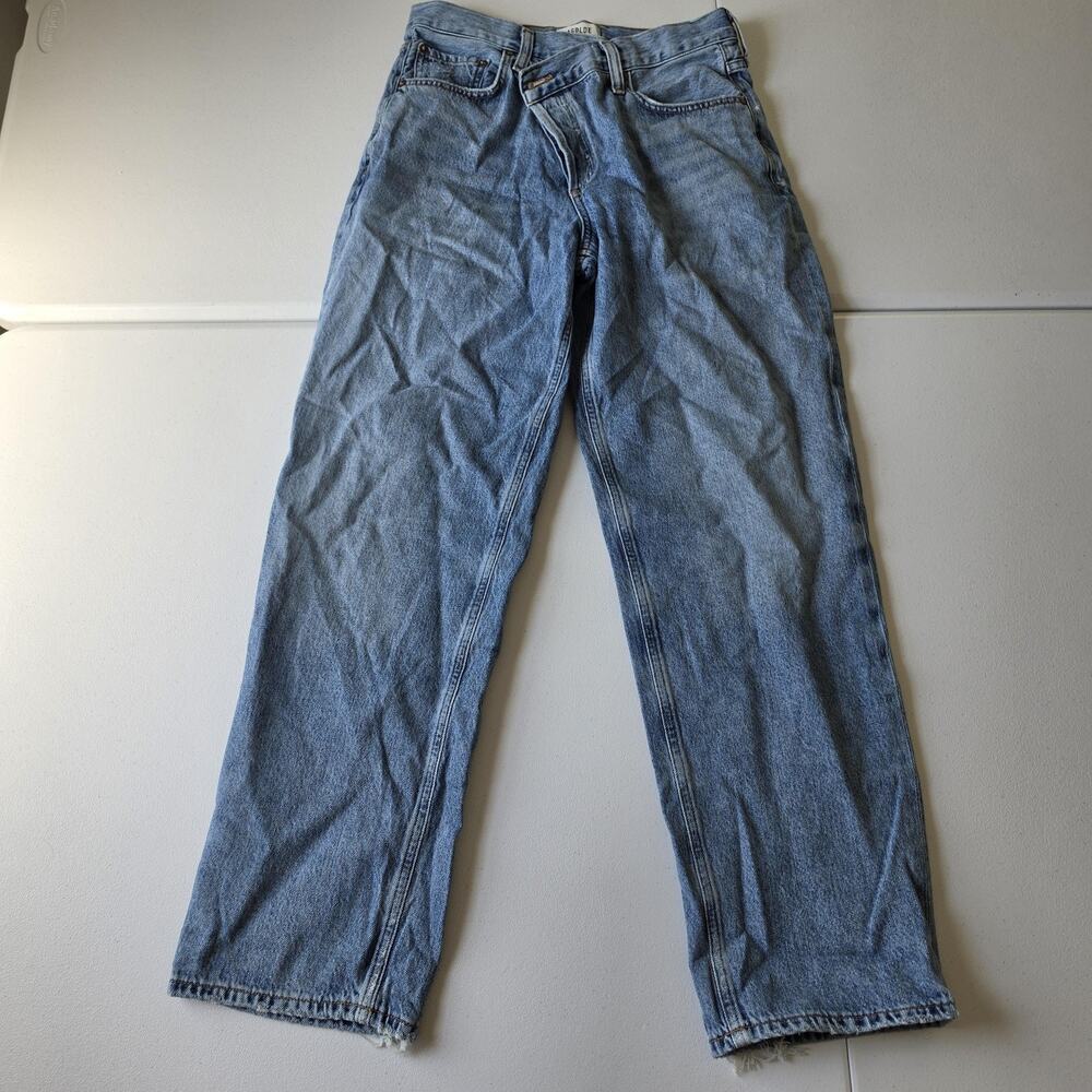 AGOLDE Jeans Womens 26 Light Wash High Rise Relaxed Straight 100% Cotton Criss